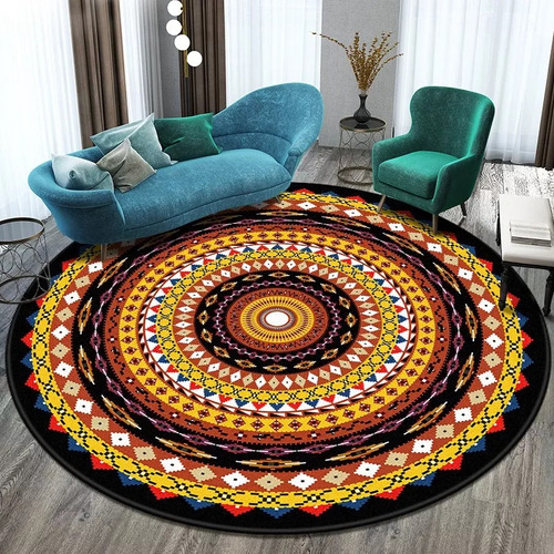 Alfombra mandala vintage, alfombra para el hogar, 80 x 80 cm, patrón de color 9