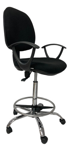 Silla Alta De Cajero Tela Mesh Con Apoyapies Sistema De Gas