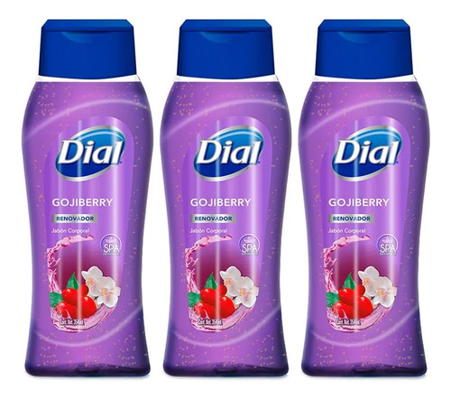 3 Jabón Líquido Corporal Dial Goji Berry 354ml