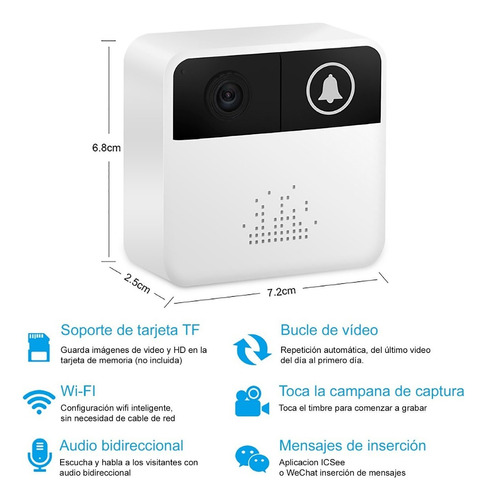 Video Portero J R Wi Fi Hd 720p A Color Para Ios Y Android Color Blanco