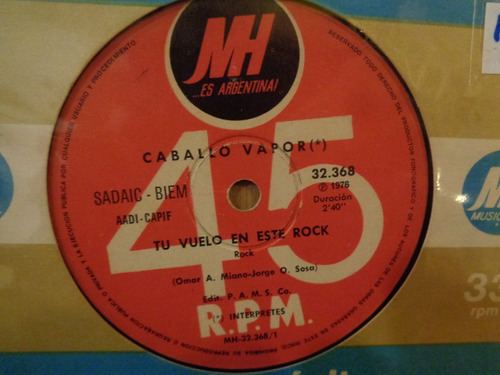 Caballo Vapor Tuevuelo En Este Rock Vinilo Simple Rock L