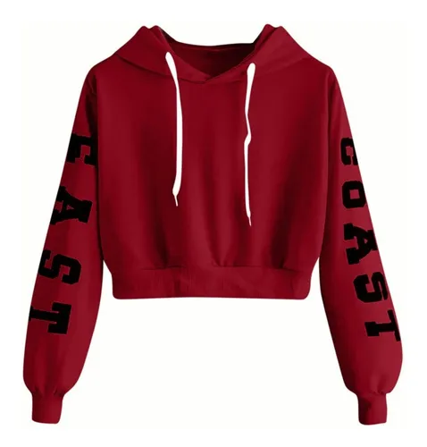 Sudadera Ombliguera Crop Top Con Capucha Para Sublimar Cuotas