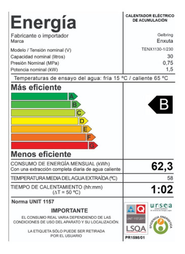 Imagen 2 de 6 de Calefon Termotanque Termofon Calentador 30 Enxuta