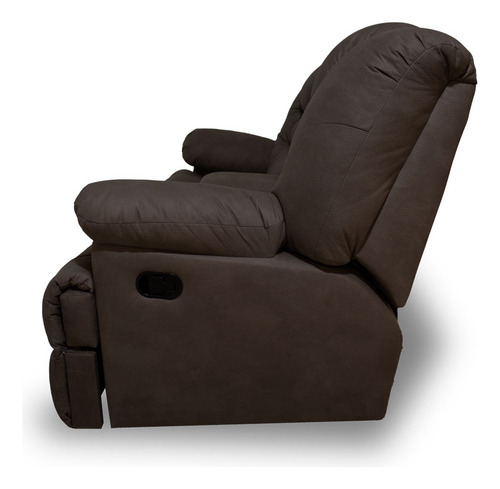 Sofá Reclinable Ferrara 2 Plazas Oxford | Atlas Color Marrón Diseño de la tela Liso