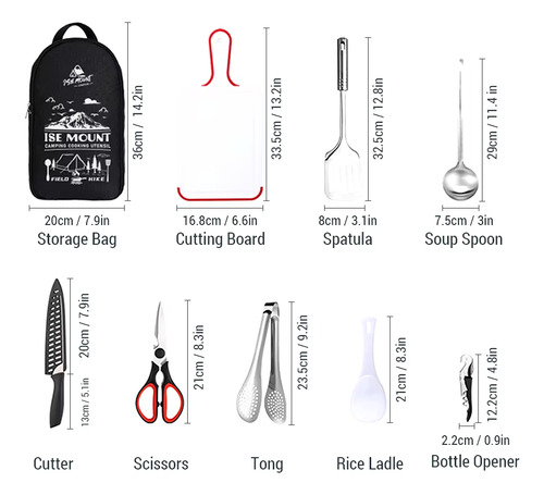 Juego Utensilios De Viaje Portátiles Acampar Picnic En Bolsa