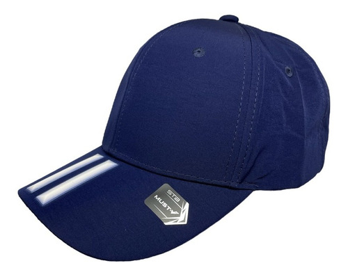 Gorra Lisa Con 2 Lineas Plasticas 3d Ajuste De Velcro