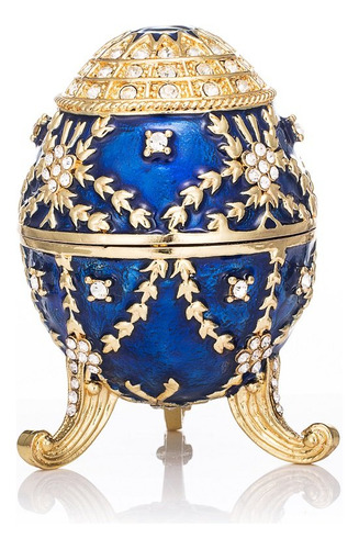 Qifu Pintado A Mano Esmaltado Estilo Huevo Faberge Decorati.