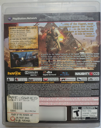 Uncharted 3 Game Of The Year Original Playstation 3 (Usado)