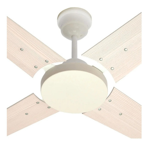 Imagen 2 de 4 de Ventilador de techo Protalia 3019 blanco con 4 palas de madera, 120 cm de diámetro 220 V
