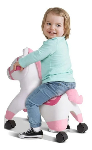 Caballo Radio Flyer Montable Con Ruedas Blanco Rosa / J