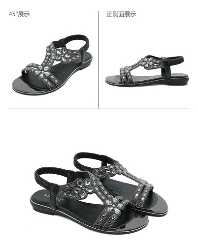 Sandalias De Mujer De Moda Con Diamantes De Imitación Bohemi