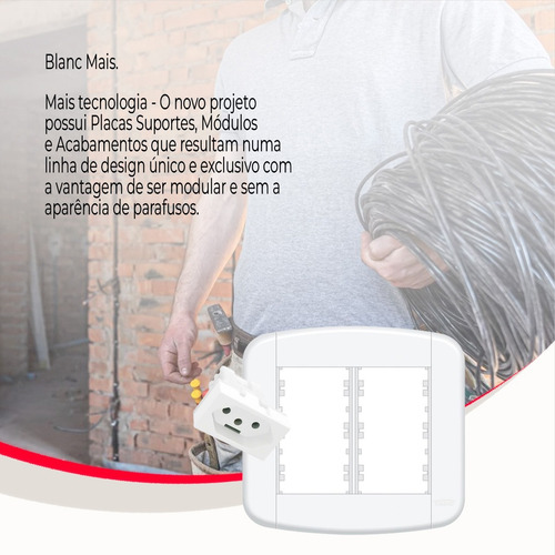 Placa 4x4 06 Módulos Com Suporte Blanc Mais Fame