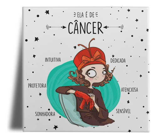 Quadro Em Porcelana Personalizado Ela É De Cancer