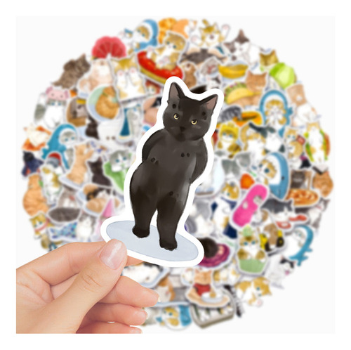 - Calcomanías De Dibujos Animados De Gato Kawaii For Niños C