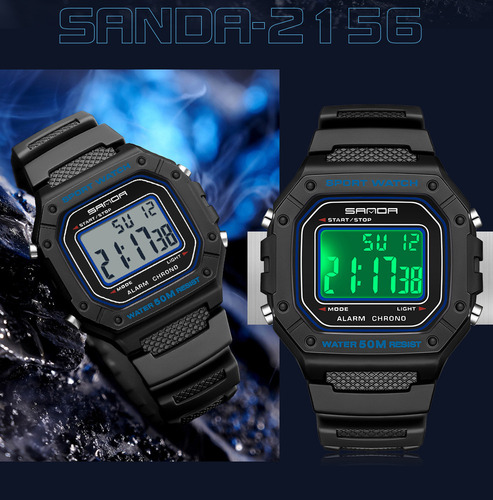 Relógios A Pulso Esportivos Digitais Sanda Big Dial Led 215
