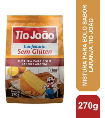 Tio João mistura para bolo de laranja sem glúten  270g