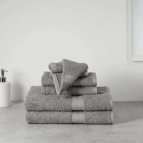 Amazon Basics 6-piece Fade Resistant Bath, Hand And Washclot