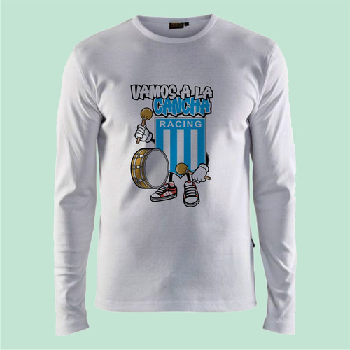 Remeras Manga Larga Racing Club Infantiles Termicas - 9001