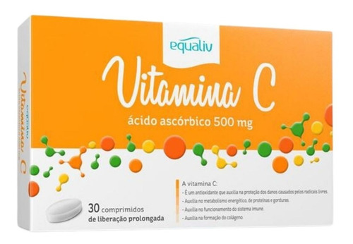 Vitamina C 500 Mg Equaliv, 30 Comprimidos Ação Prolongada