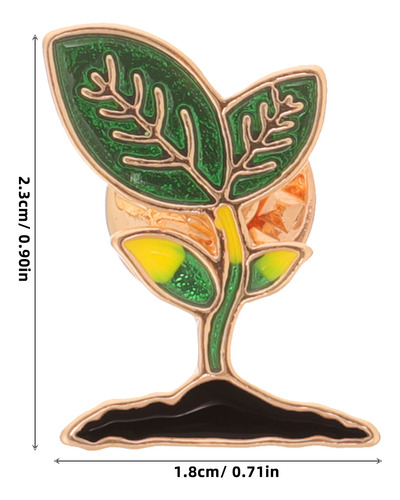 3 Peças De Broche Esmaltado Creative Lovely Leaves