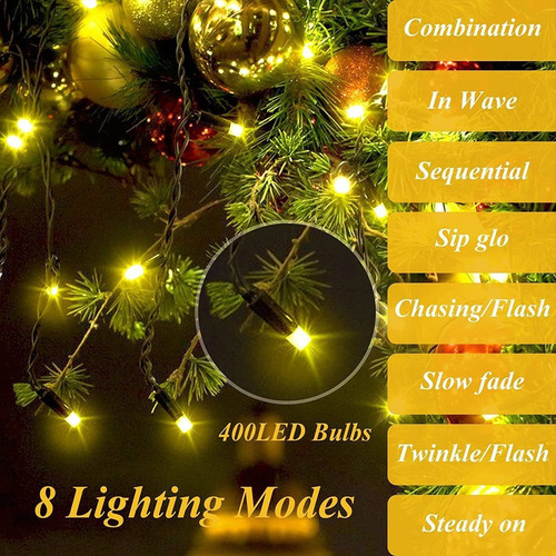 / Decoración De Luz De Guirnalda De Árbol De Navidad 400led