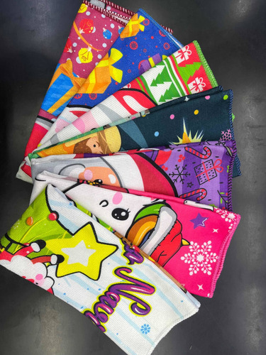 Pack 60 Trapos De Cocina Navideños. Microfibra. 60 X 40cm