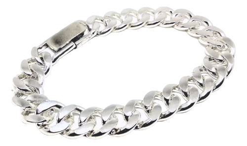 Pulsera Maciza Groumet 10mm Cierre Cajón 19cm Plata 925 