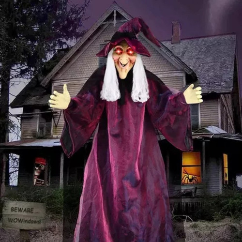 Decoración De Halloween Bruja Controlada Por Voz 2024