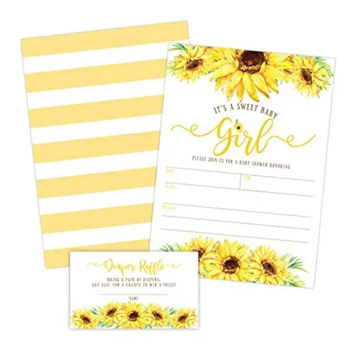 Invitaciones Para Baby Shower Con Diseño De Girasol