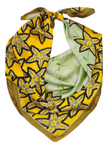 Pañuelos De Seda Gatito Dama 70x70 Cm Varios Diseños Amarillo Seda Silk N/a