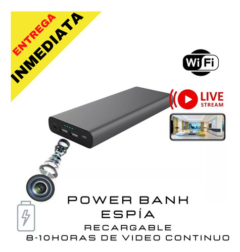 Camara Espia Power Bank Wifi Ip Alarma Android Ios Powerbank