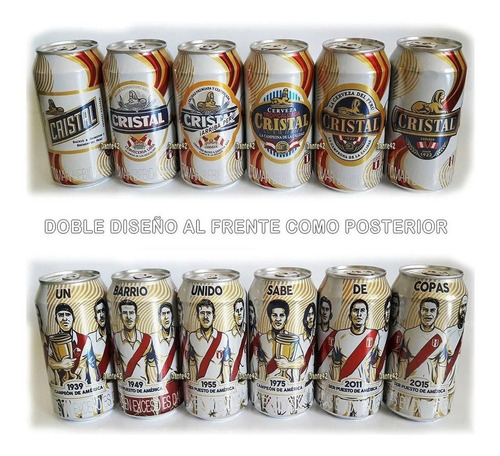Dante42 Lote 6 Latas Cerveza Cristal Coleccion Completa