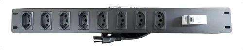 Régua De 8 Tomadas C/disjuntor Padrão Rack 19'' Bivolt 16amp Cor Preto 127V/220V Menor preço em Régua De 8 Tomadas C/disjuntor Padrão Rack 19'' Bivolt 16amp Cor Preto 127V/220V