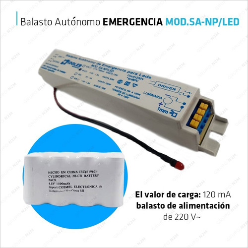 Imagen 2 de 10 de Balasto Autonomo De Emergencia P/ Paneles Luminarias 3w-48w
