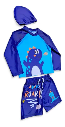 Traje De Baño Mas Gorro Completo De Niños