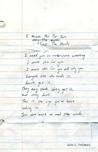 I Wrote This For You: Just The Words, De Iain S. Thomas. Editorial Andrews Mcmeel Publishing, Tapa Blanda En Inglés