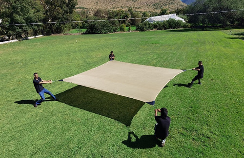 Imagen 5 de 10 de Lona Sombra 4m X 4m Lista Para Instalar