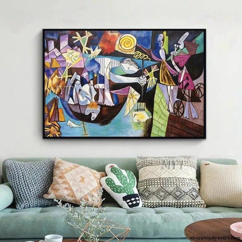 Cuadro-picasso-los Tres Musicos-decorativo-hd 120x90cm.
