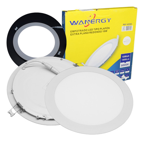 10 Lamparas De Empotrar Led Redondo 18w Plafon Luz Blanca Estructura Blanco