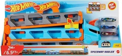 Hot Wheels Camion Autopista Transportador + 3 Autos Mattel