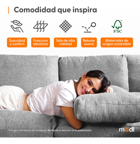 Sala Seccional Modular Esquinera De 6 Plazas + Pillow Pack Gris Claro Liso