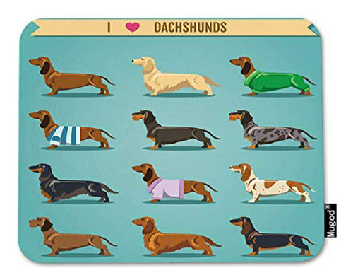 Mugod Dachshund Alfombrilla De Ratón Con Fondo Decorativo Si