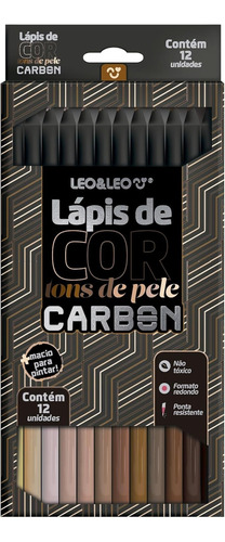 Lapis De Cor Carbon Line 12 Tons De Pele Leo&leo
