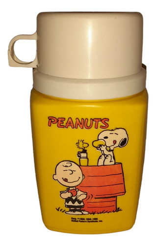 Peanuts Snoopy Charlie Brown Thermo De Lonchera Vintage 1965