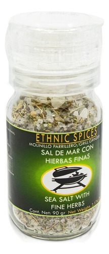 Kit 3frascos Mixtos De Sal En Grano Y Especias Con Molinillo