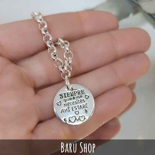 Imagen 5 de 9 de Pulsera Acero Blanco Con Frase Siempre Que Me Necesites