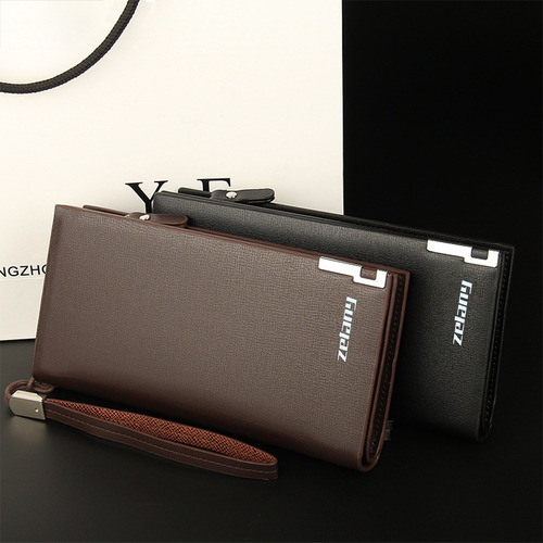 Zelany n01 Cartera De Piel Billetera Larga Para Hombre Con Bloqueo Rfid Casual Negocio Gran Capacidad Color Marrón