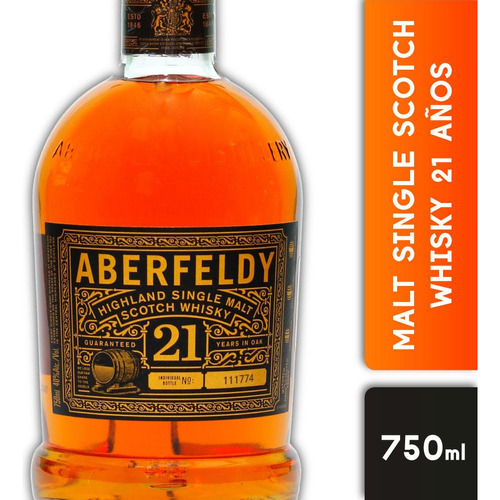 Whisky Single Malt Aberfeldy 21 Años 750cc 1 Unidad