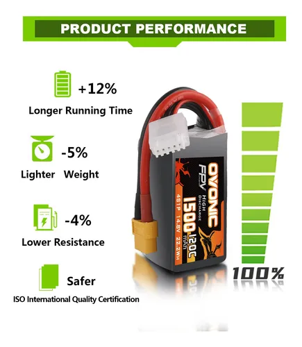 Ovonic Bateria Lipo De Grafeno De 14.8 V 120c 1500 Mah 4s Co