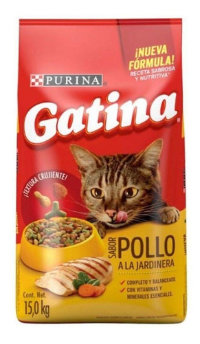Alimento Gatina para gato sabor pollo en bolsa de 15kg